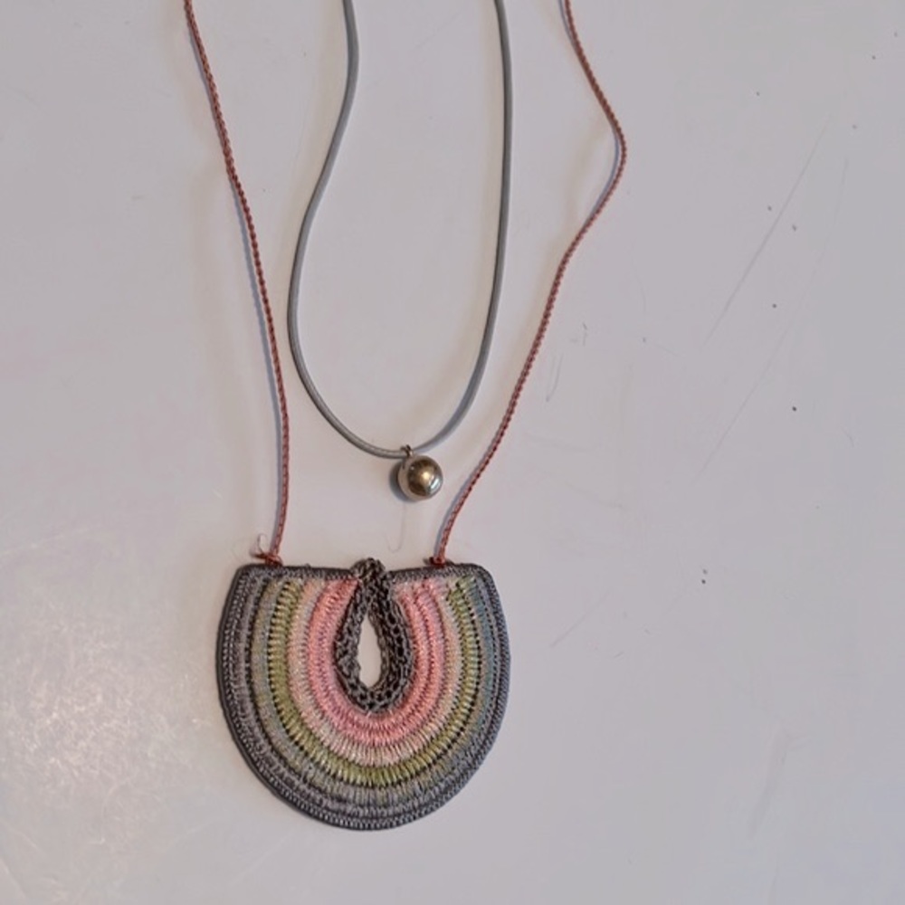 Zara Double Cord Pastel Woven Necklace.